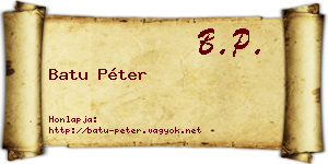 Batu Péter névjegykártya