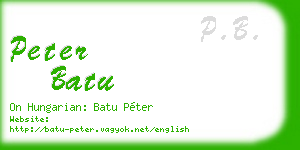 peter batu business card
