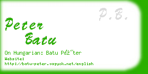 peter batu business card